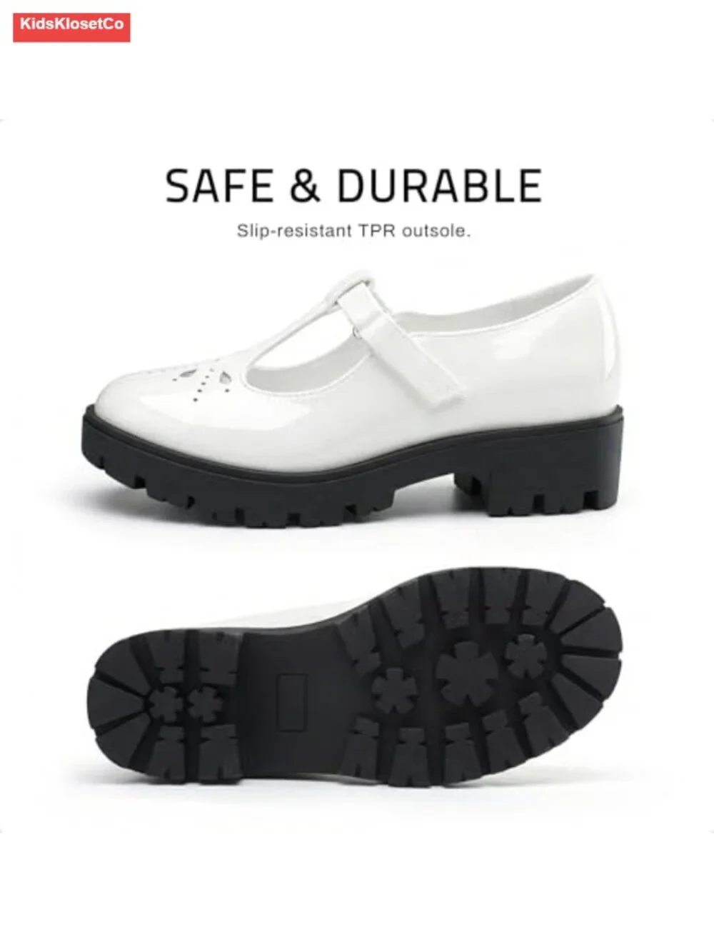 Girls Mary Jane Dress Shoes T-Strap Patent Leather School Party Flats